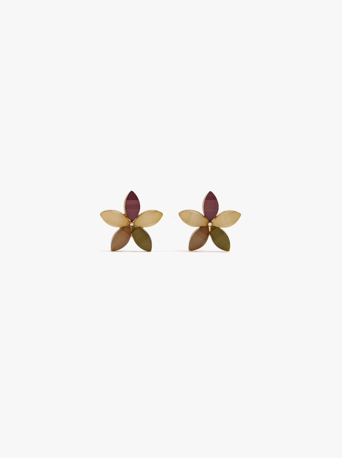 Multicolor Flower Earrings With Resin