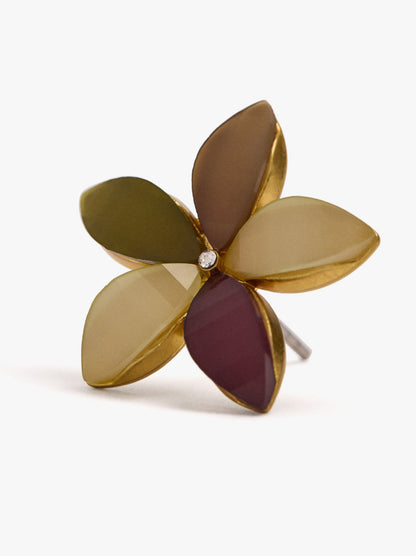 Multicolor Flower Earrings With Resin