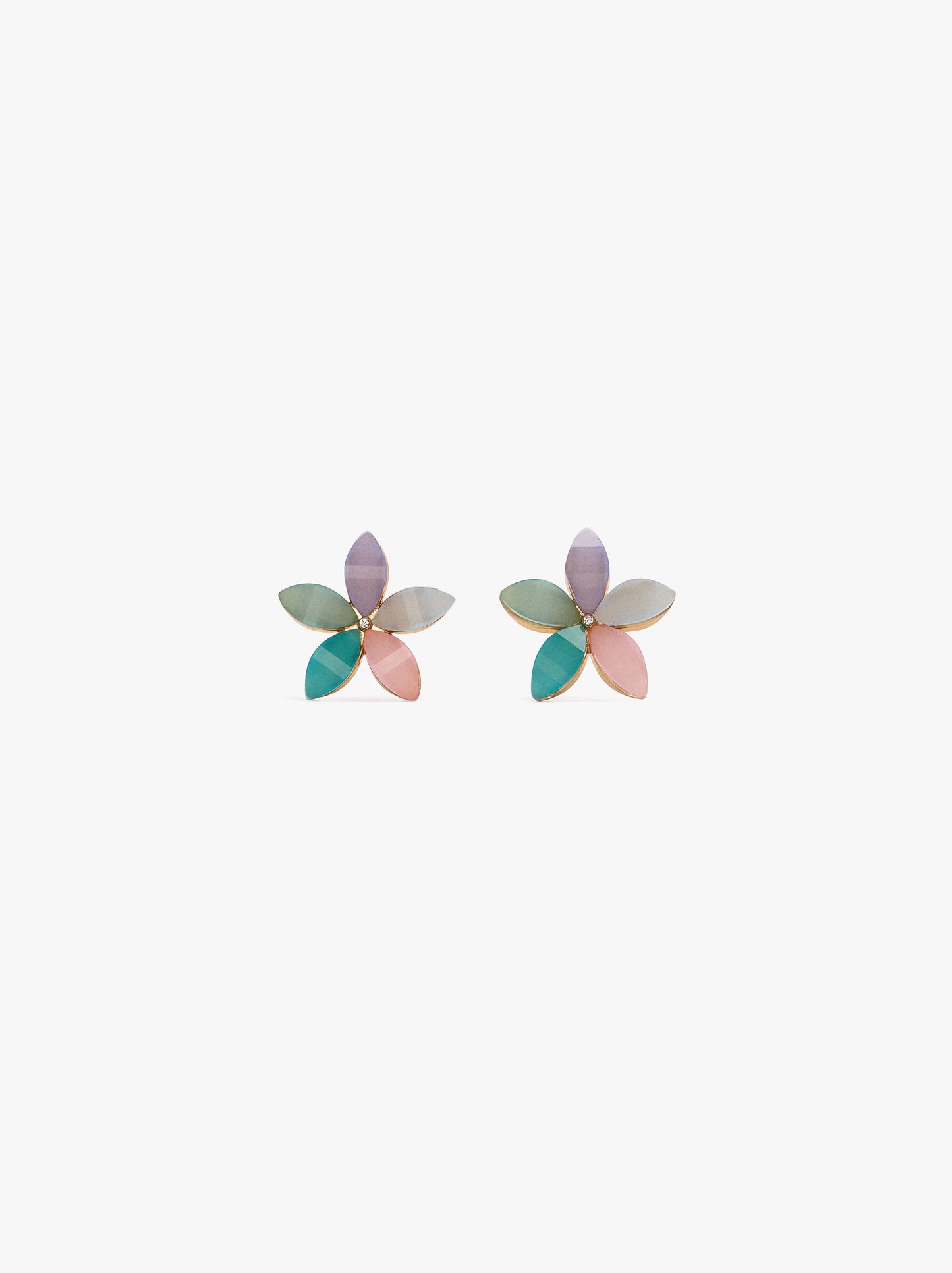 Multicolor Flower Earrings With Resin