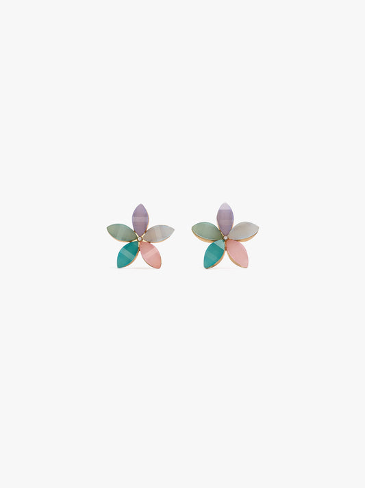 Multicolor Flower Earrings With Resin