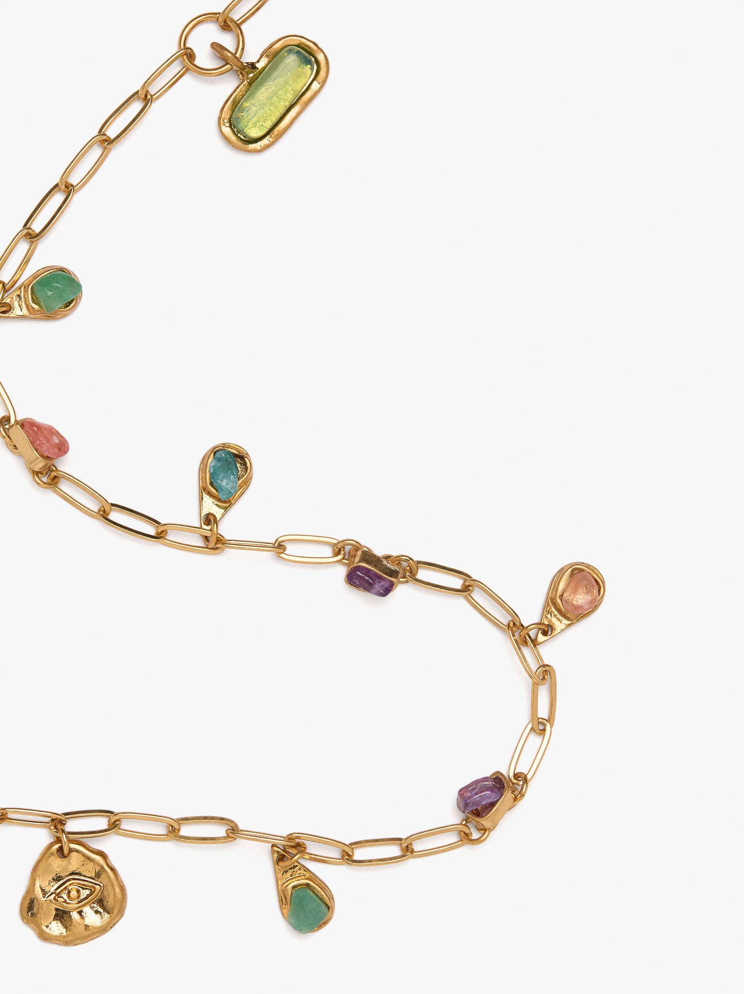 Ankle Bracelet Of Links With Stones