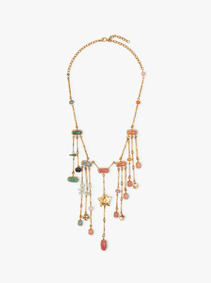 Necklace With Bars And Multicolor Stones