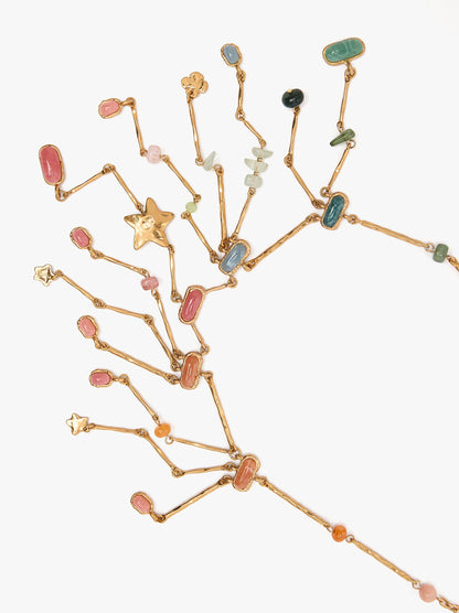 Necklace With Bars And Multicolor Stones