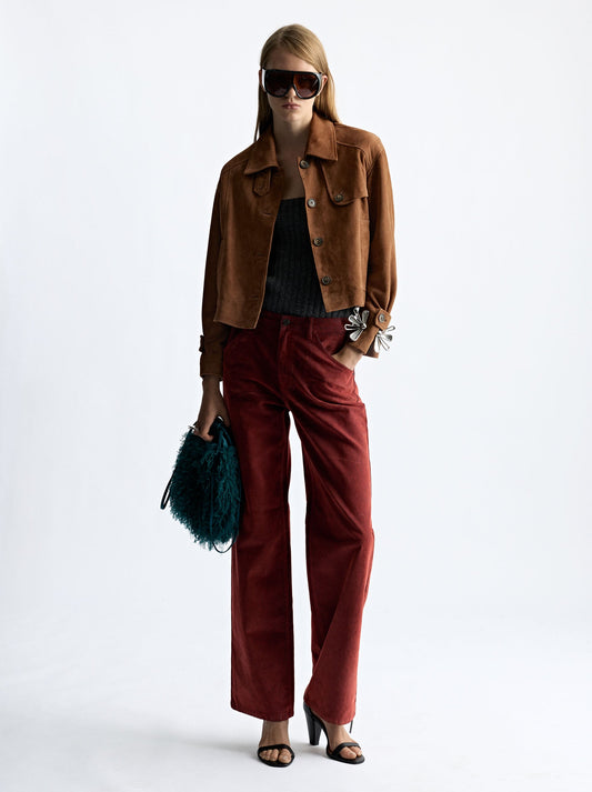 Leather Jacket With Adjustable Collar