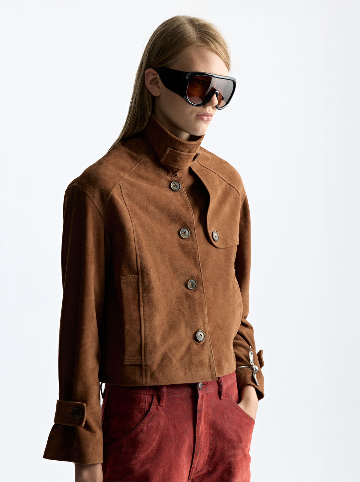 Leather Jacket With Adjustable Collar
