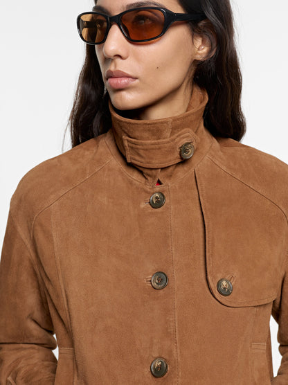 Leather Jacket With Adjustable Collar