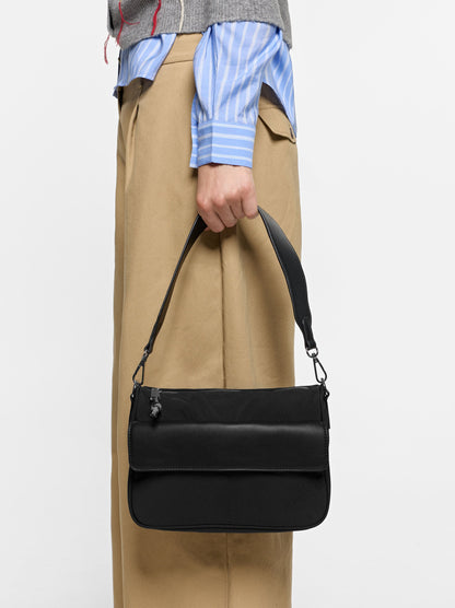 Nylon Crossbody Bag With Flap Pocket