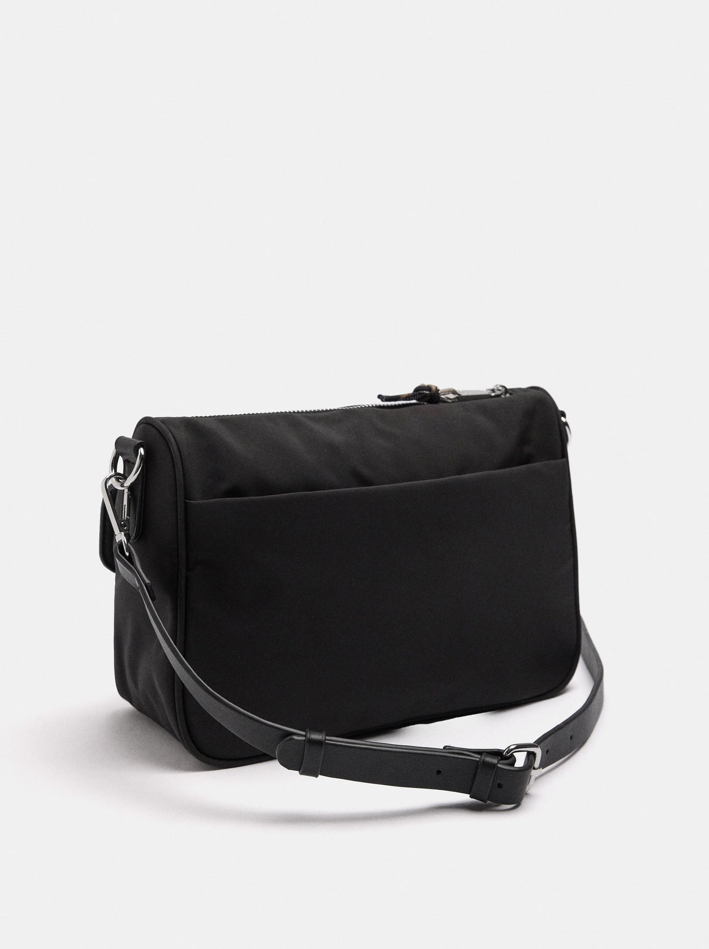Nylon Crossbody Bag With Flap Pocket