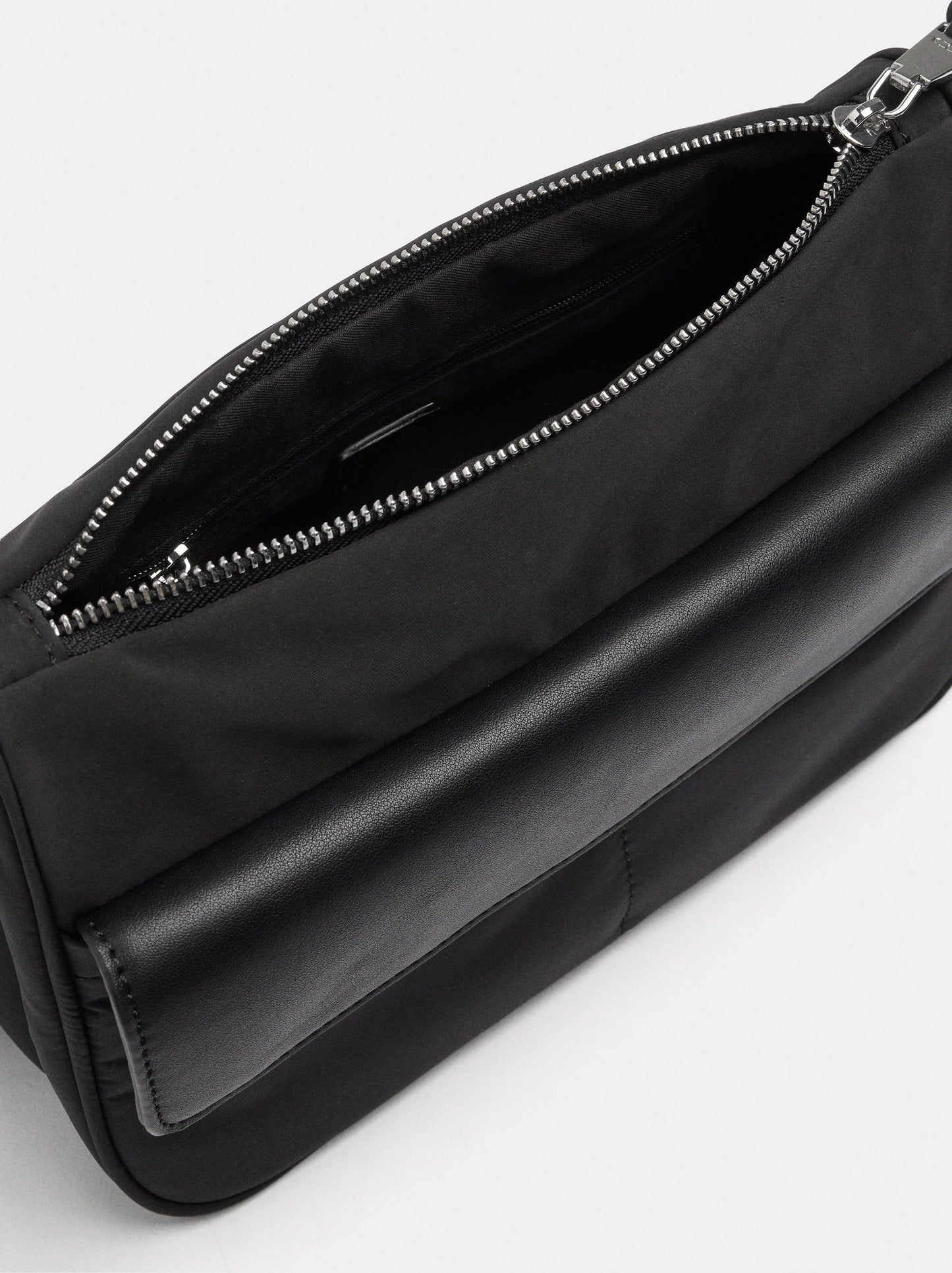 Nylon Crossbody Bag With Flap Pocket