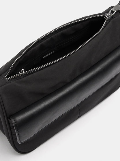 Nylon Crossbody Bag With Flap Pocket