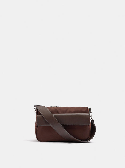 Nylon Crossbody Bag With Flap Pocket