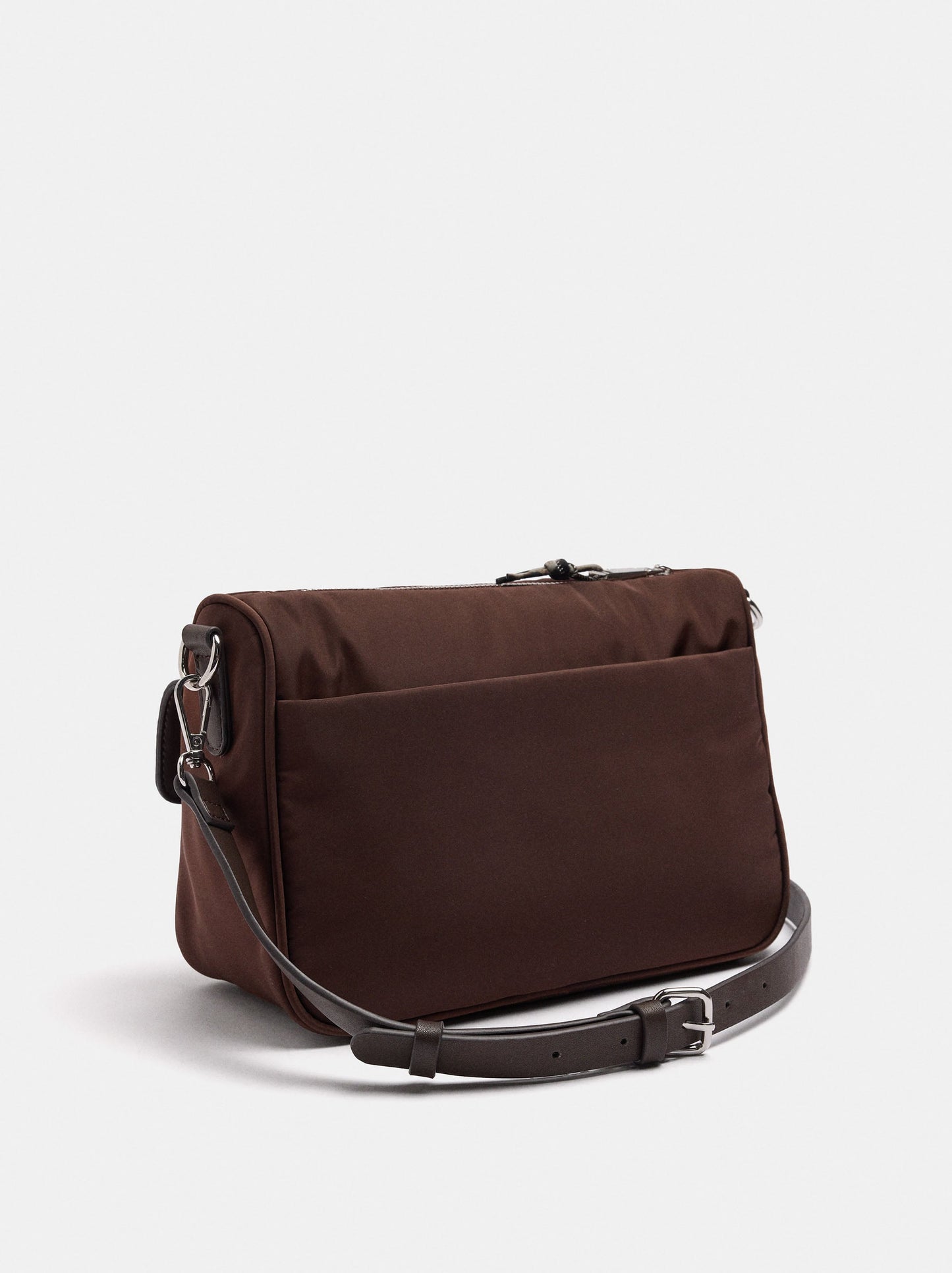 Nylon Crossbody Bag With Flap Pocket
