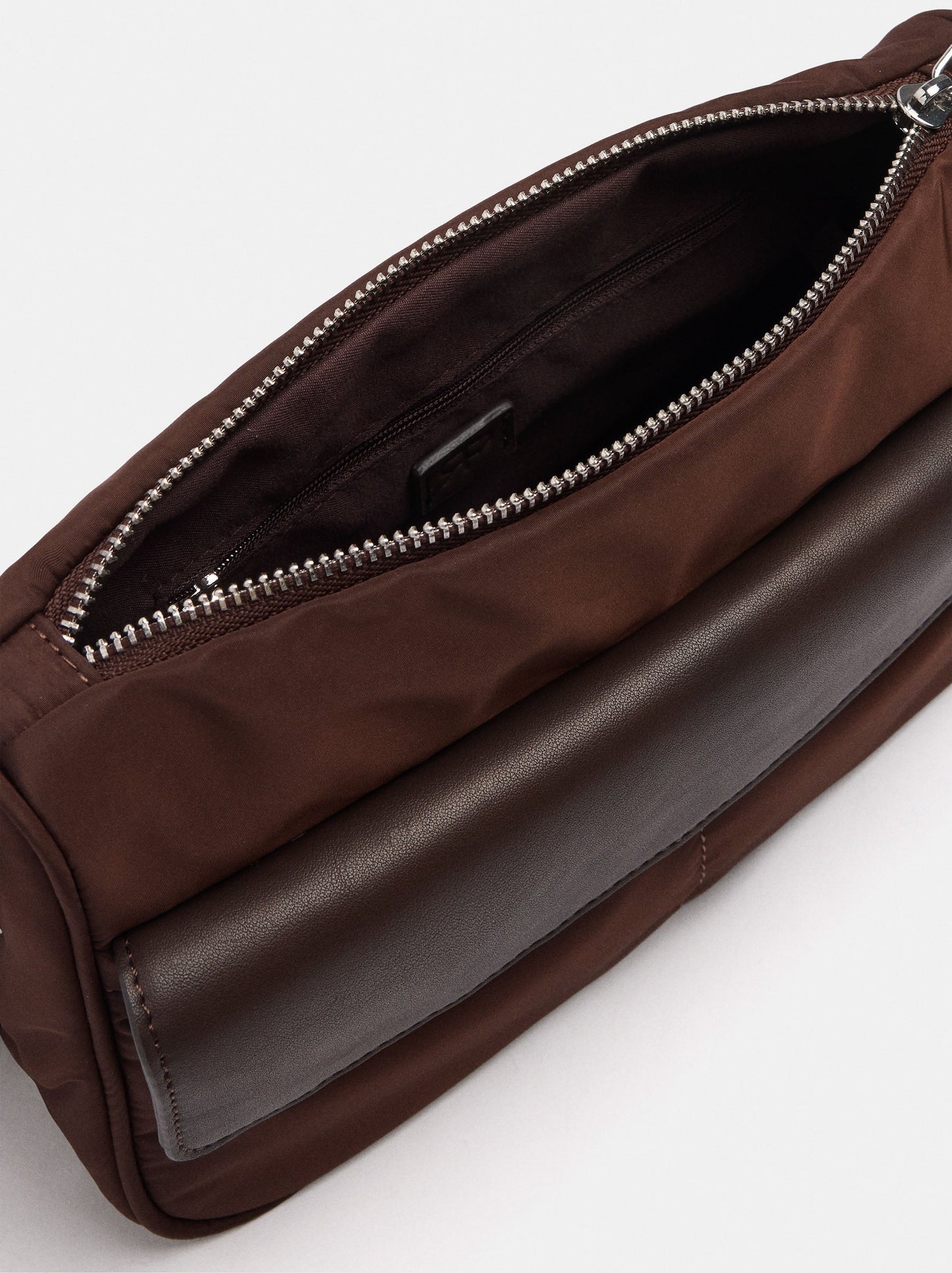 Nylon Crossbody Bag With Flap Pocket