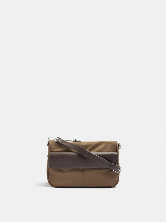 Nylon Crossbody Bag With Flap Pocket