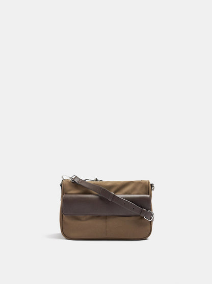 Nylon Crossbody Bag With Flap Pocket