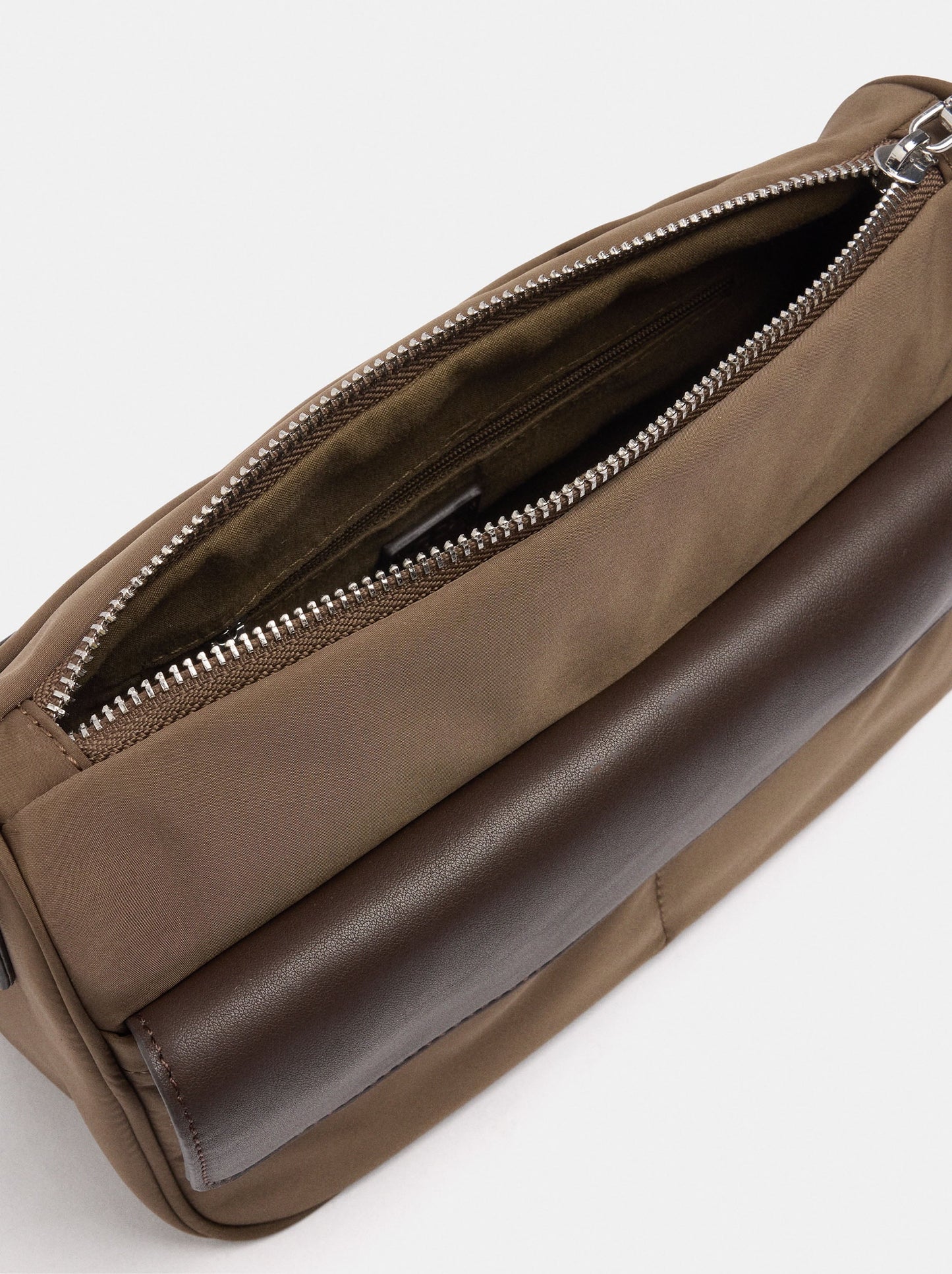 Nylon Crossbody Bag With Flap Pocket