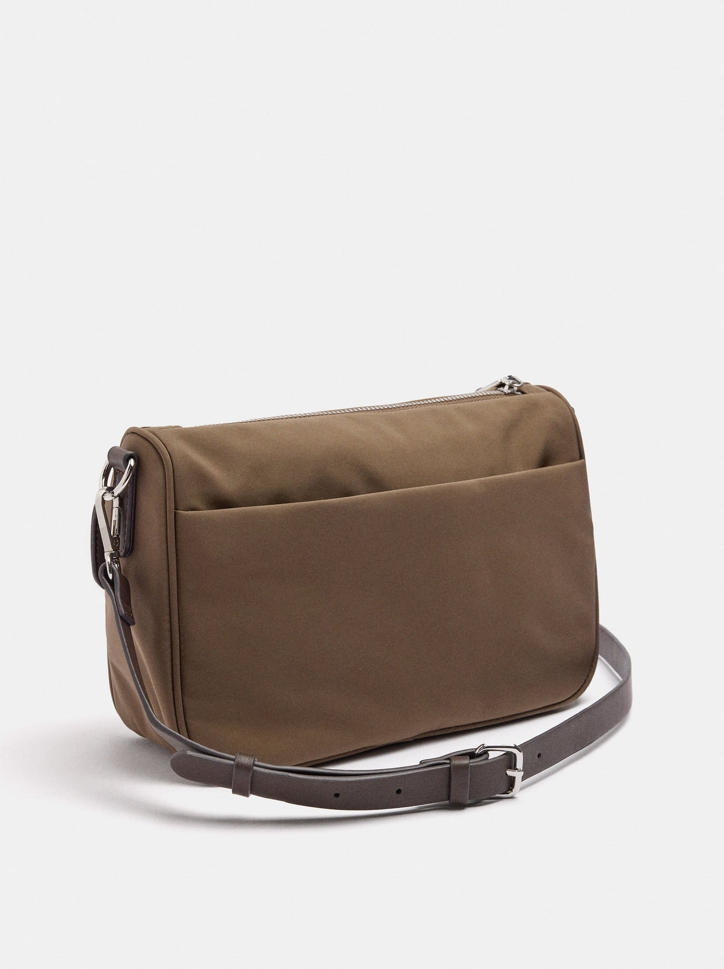 Nylon Crossbody Bag With Flap Pocket