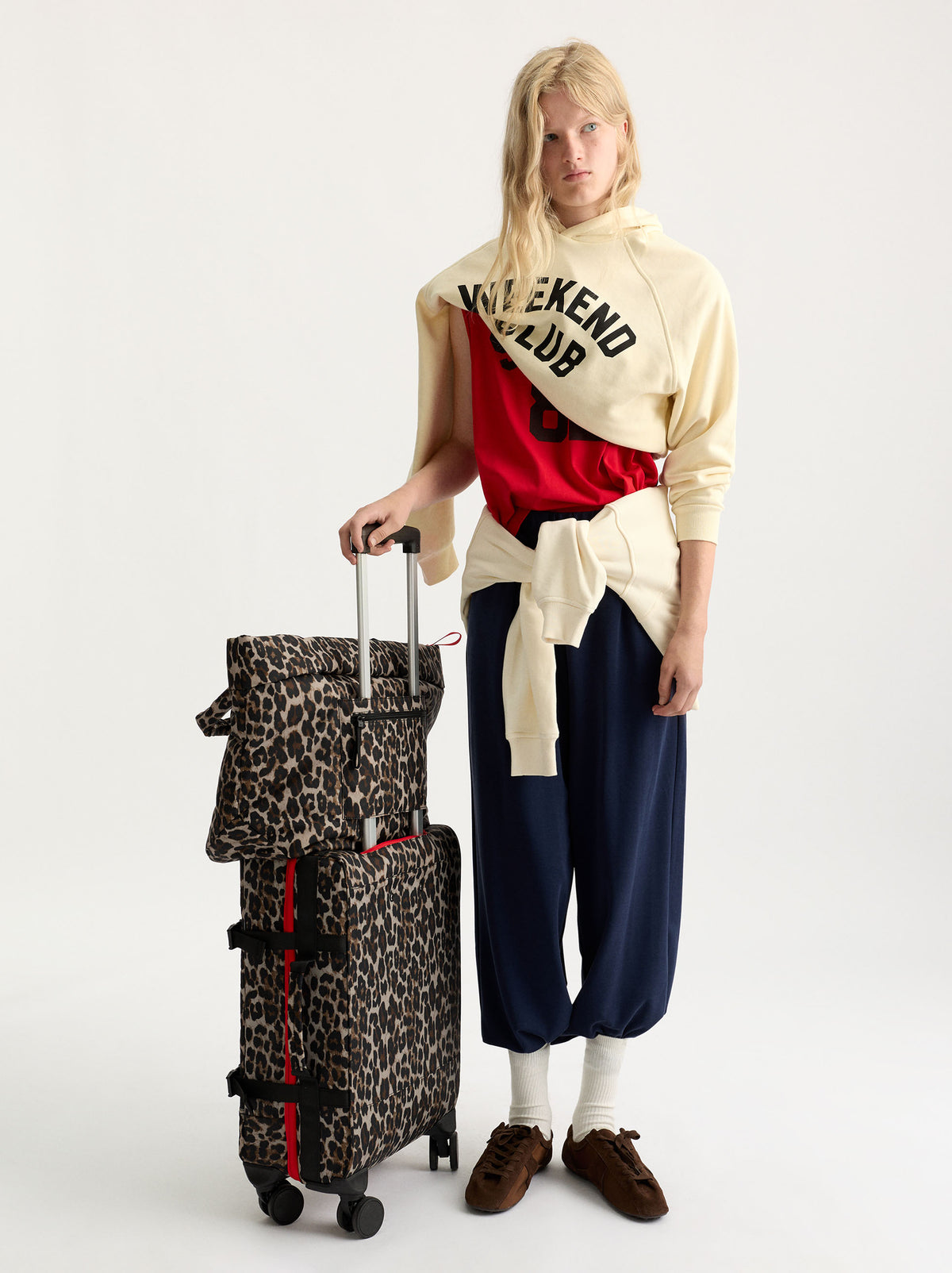 Animal Print Nylon Travel Suitcase