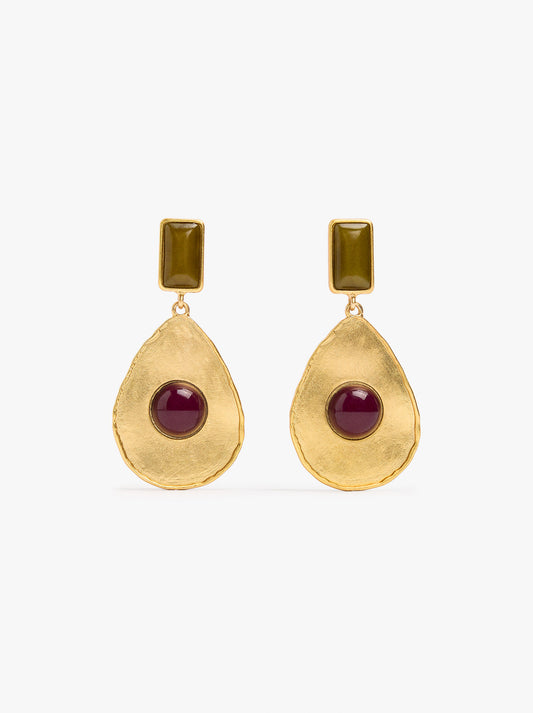 Teardrop Earrings With Stone