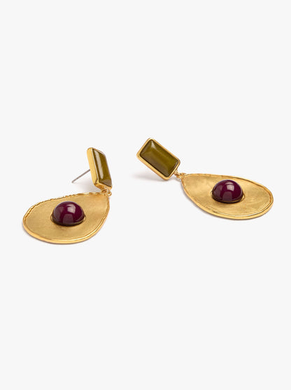 Teardrop Earrings With Stone