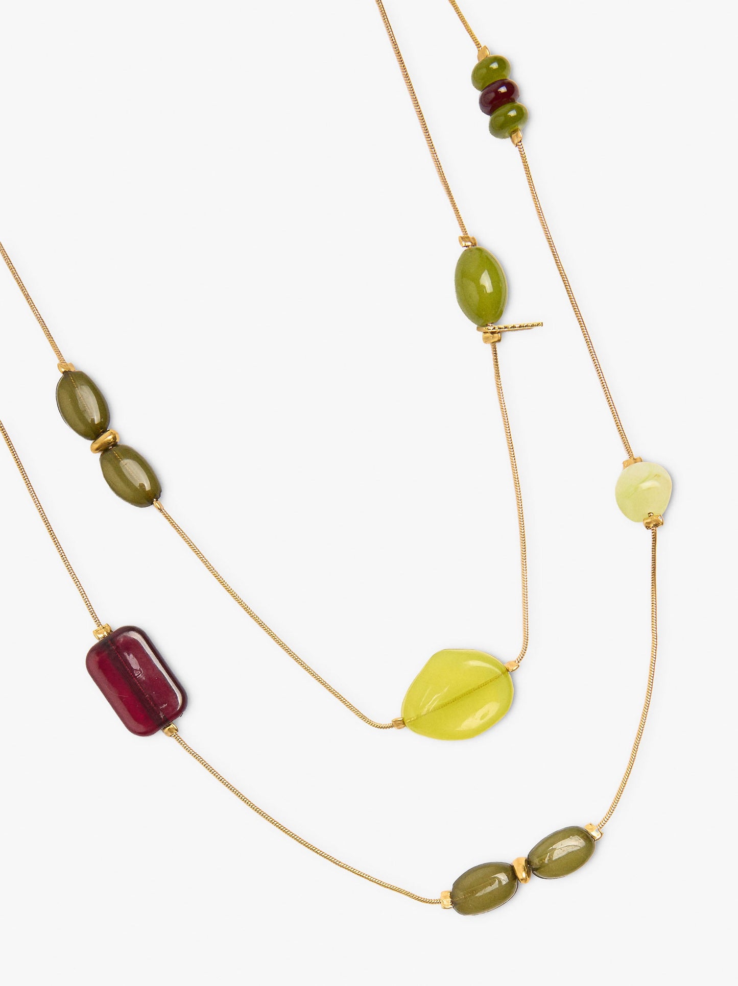 Double-Effect Necklace With Geometric Shapes