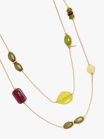Double-Effect Necklace With Geometric Shapes
