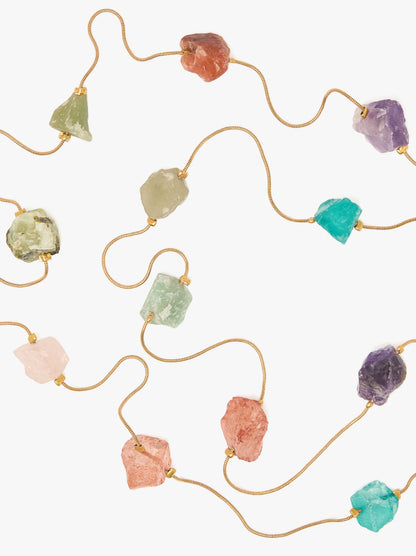 Long Double Necklace With Stones