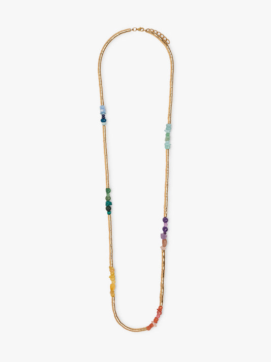 Long Necklace With Beads And Stones