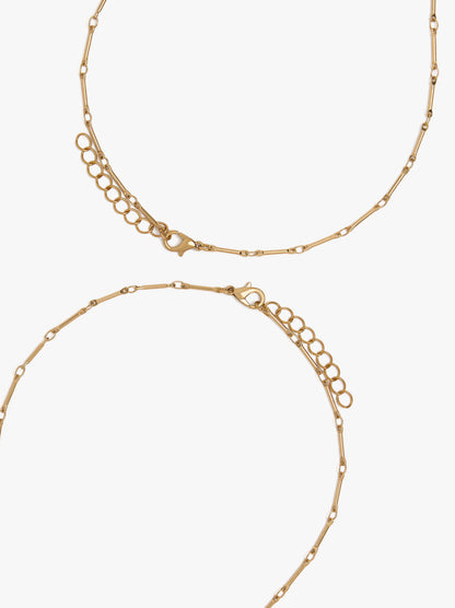 Set Of Geometric Stone Pendant Necklaces