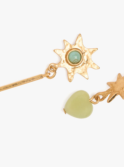 Asymmetric Earrings With Stars