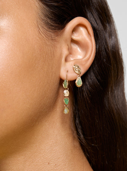 Set Of Asymmetric Earrings With Stones
