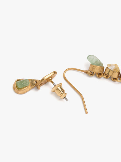 Set Of Asymmetric Earrings With Stones