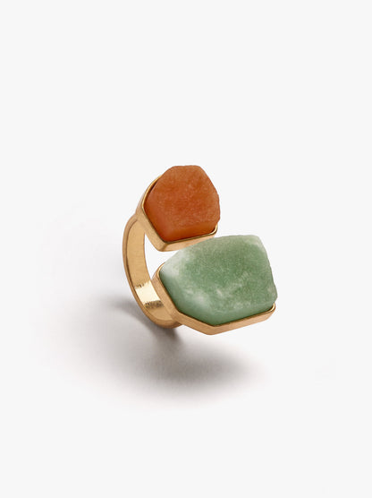 Open Ring With Irregular Stones