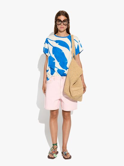 Liocel T-Shirt With Printed Leaves
