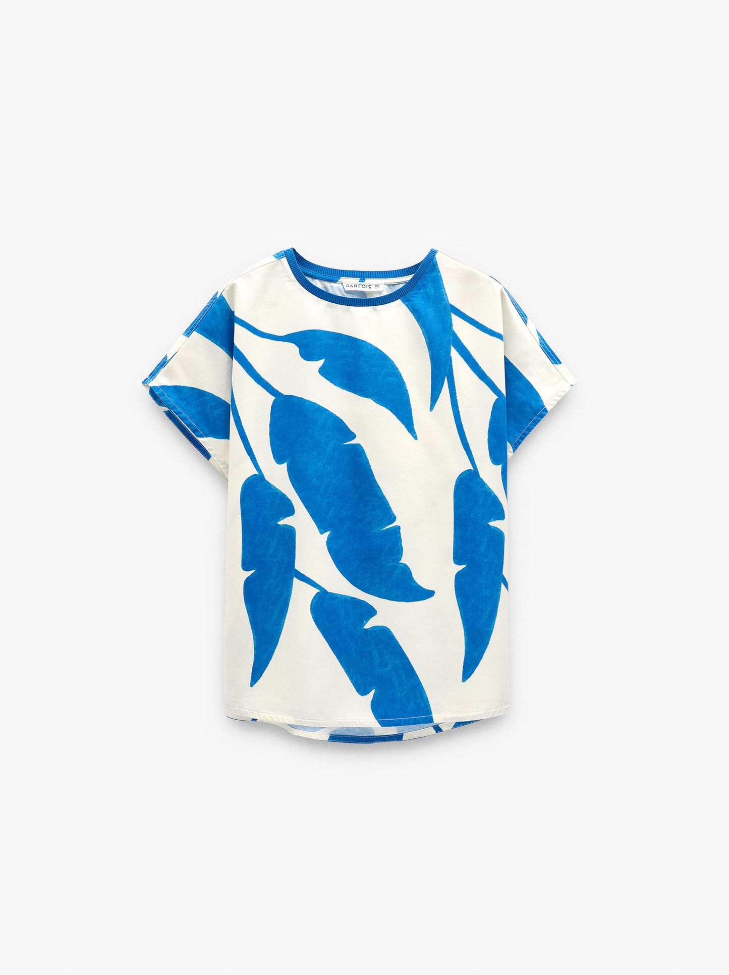 Liocel T-Shirt With Printed Leaves