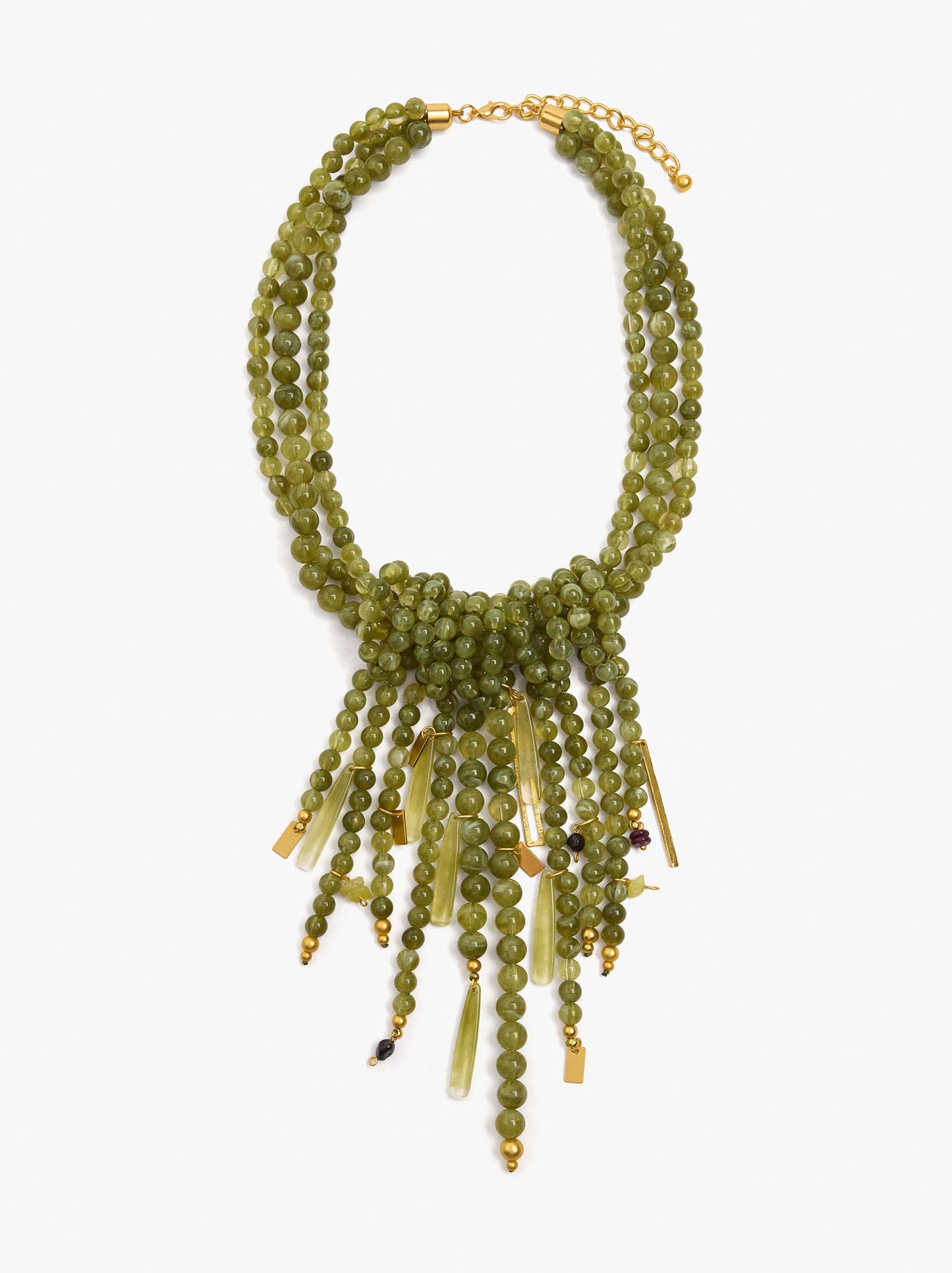 Multi-Collar Of Beads With Stone Details