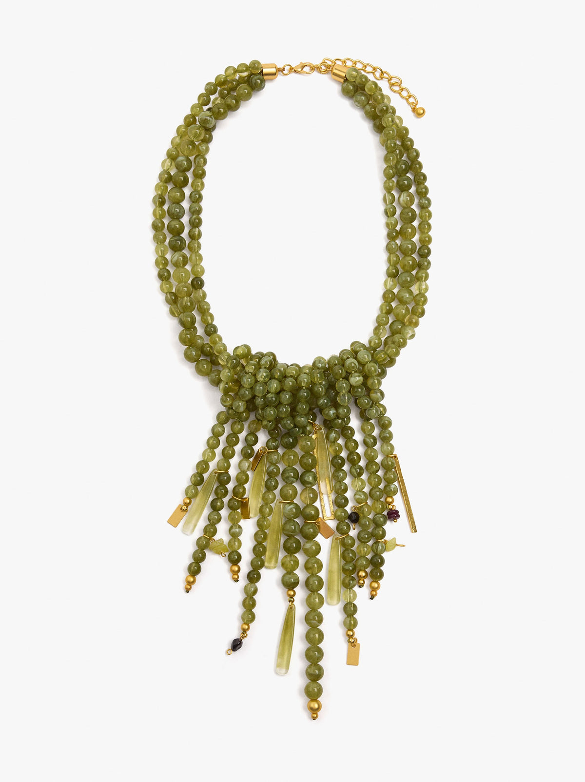Multi-Collar Of Beads With Stone Details