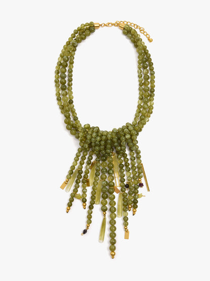 Multi-Collar Of Beads With Stone Details
