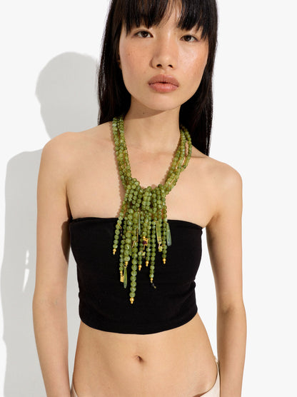Multi-Collar Of Beads With Stone Details