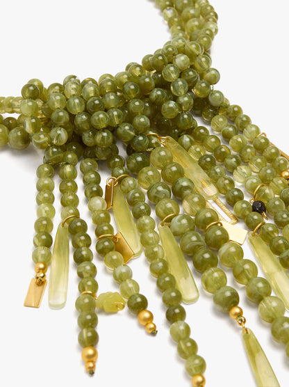 Multi-Collar Of Beads With Stone Details