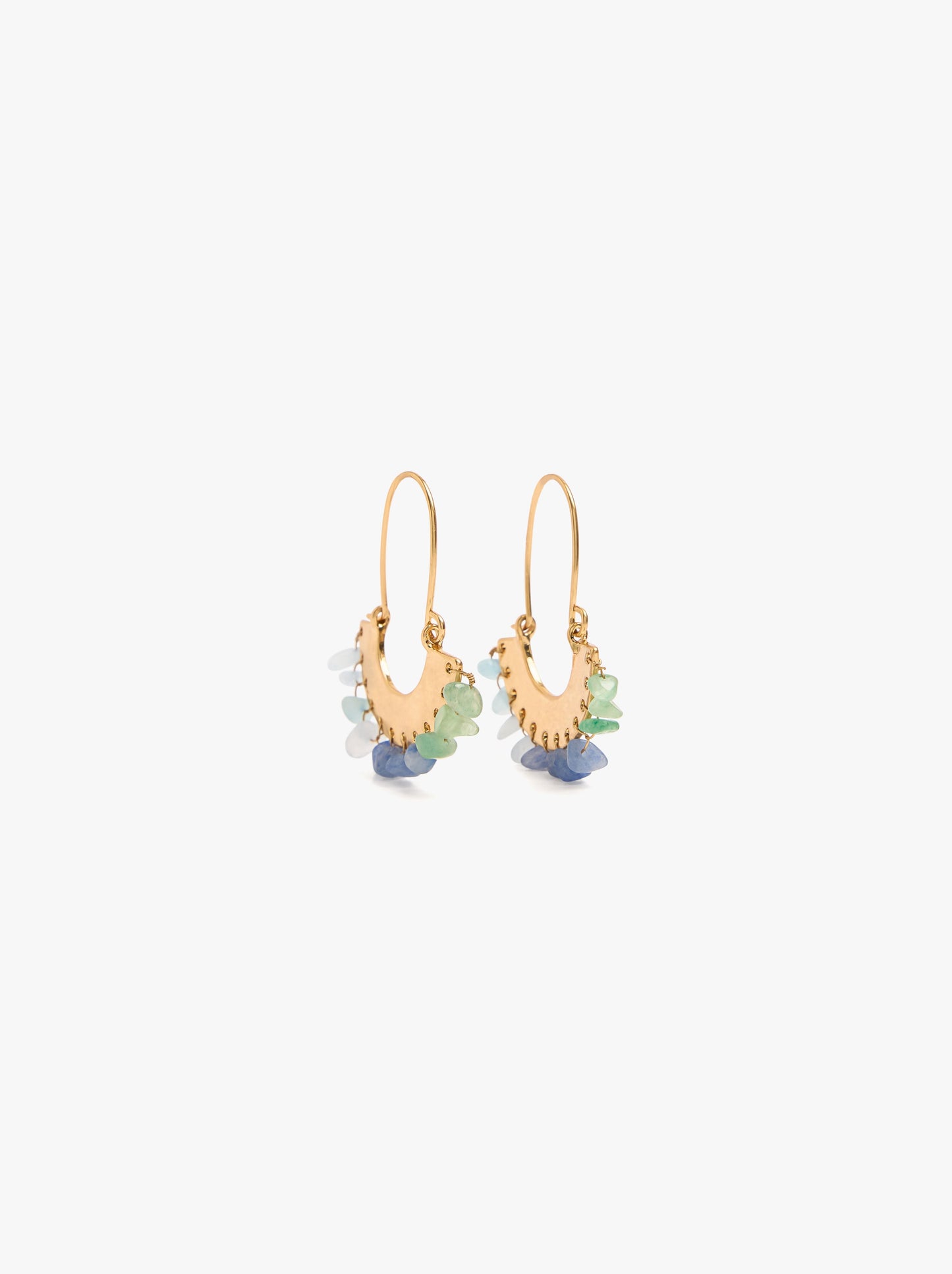 Hoop Earrings With Irregular Stones