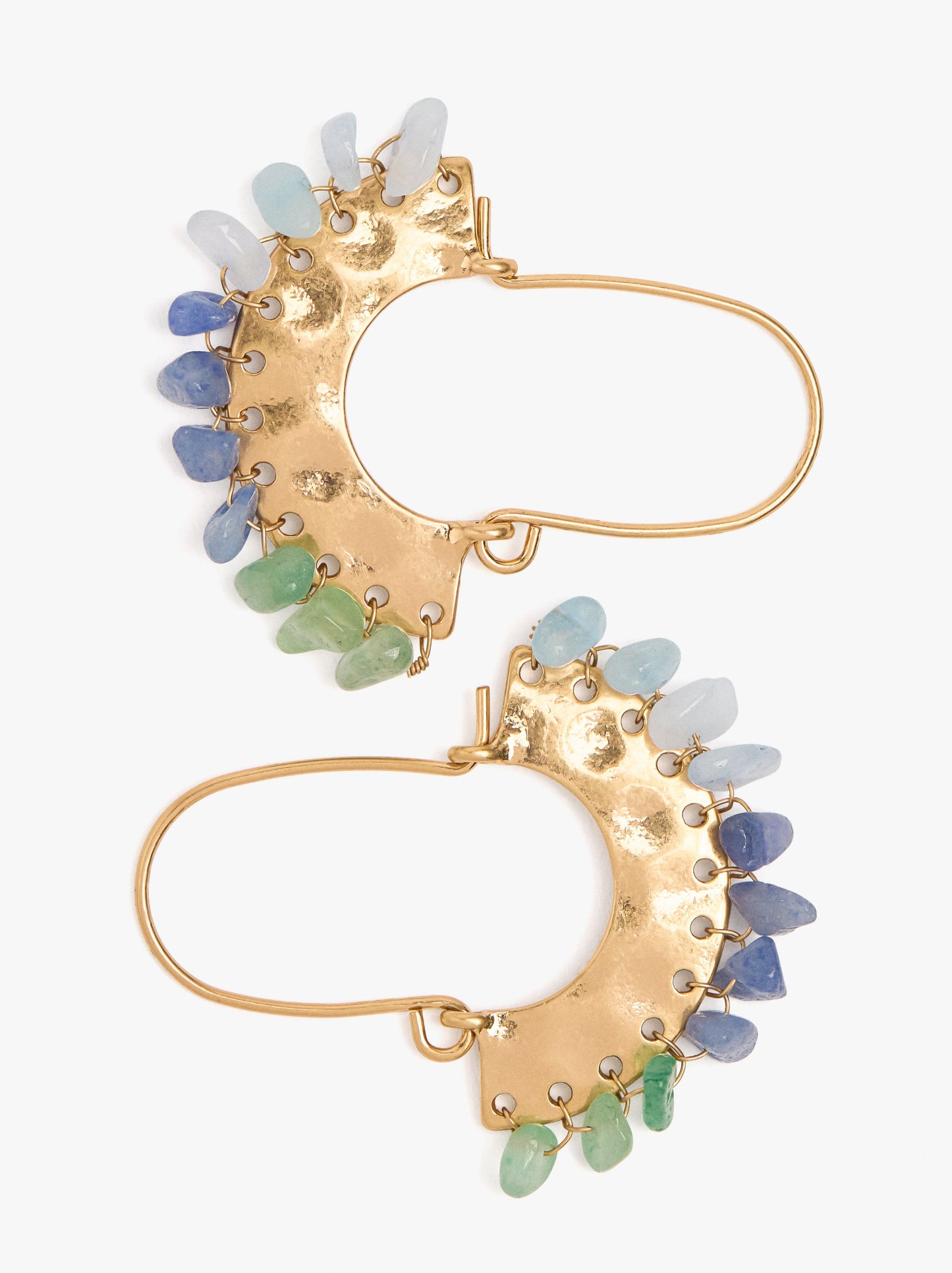 Hoop Earrings With Irregular Stones