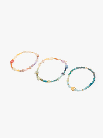 Set Of Multicolor Necklaces With Stones
