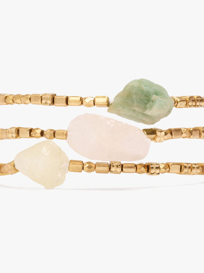 Set Of Elastic Bracelets With Stones