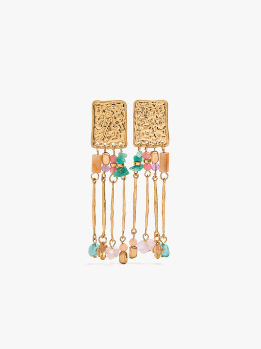 Long Bar Earrings With Stones