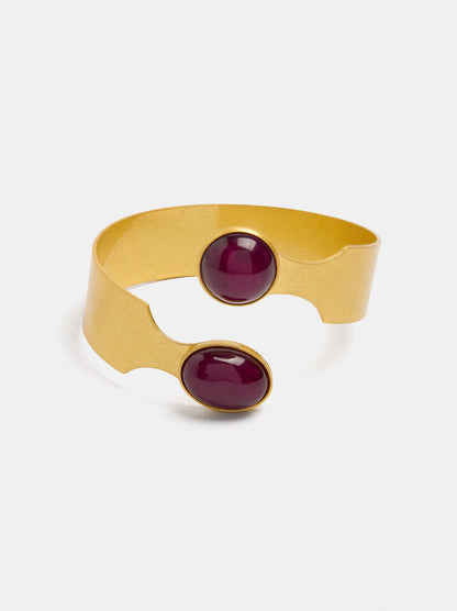 Crossed Bracelet With Stone Effect Details