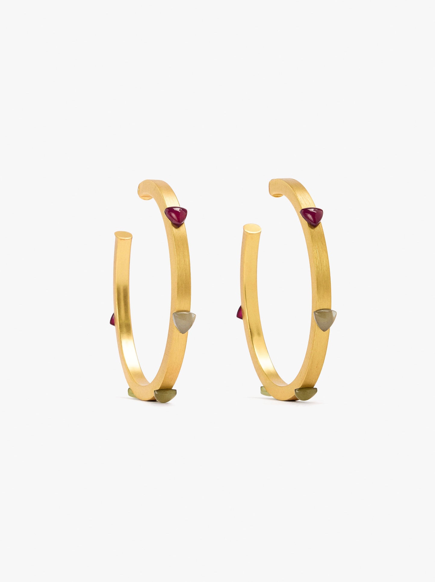 Open Hoop Earrings With Resin Details
