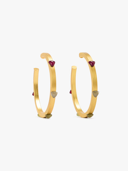 Open Hoop Earrings With Resin Details