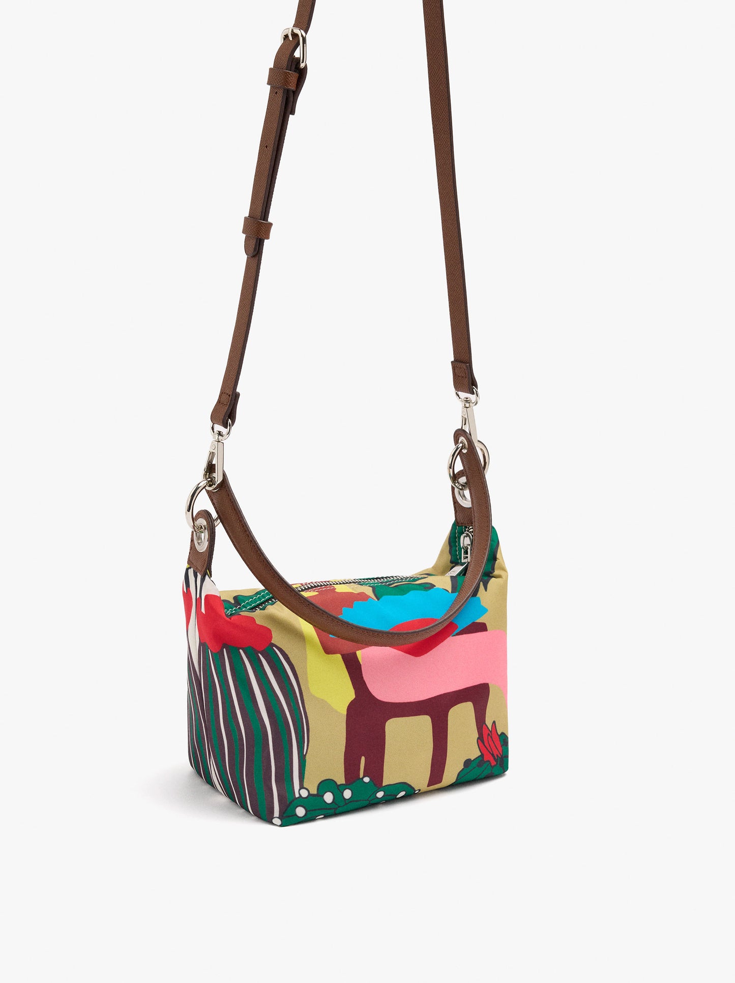 Printed Nylon Crossbody Bag