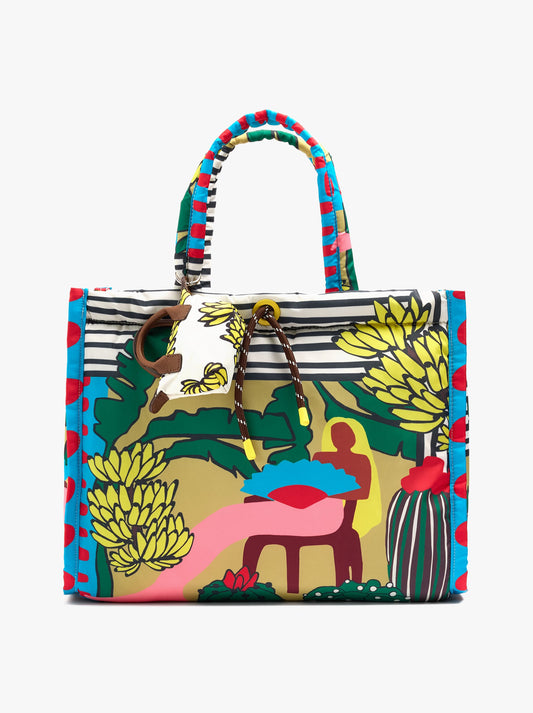 Printed Nylon Shopper Bag